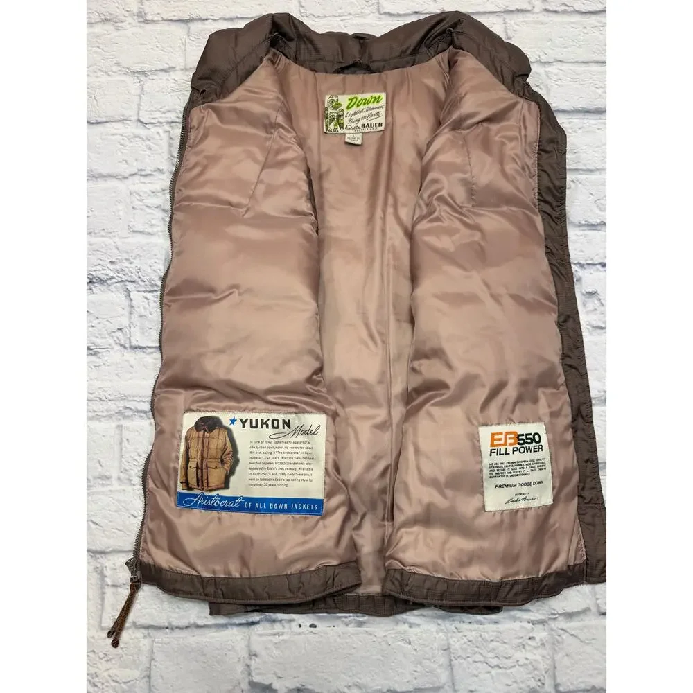 Eddie Bauer Down Vest with faux Fur Collar Eggplant Aubergine Purple size Large - Picture 8 of 16